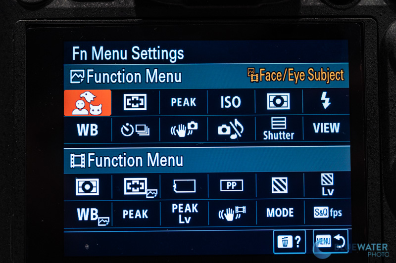 Sony A7S III function menu