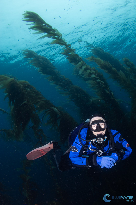 A diver photographed with dual Sea & Sea YS-D3 Duo strobes and the Canon EOS R100