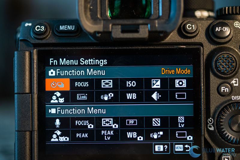 Sony A7R V Fn menu set up