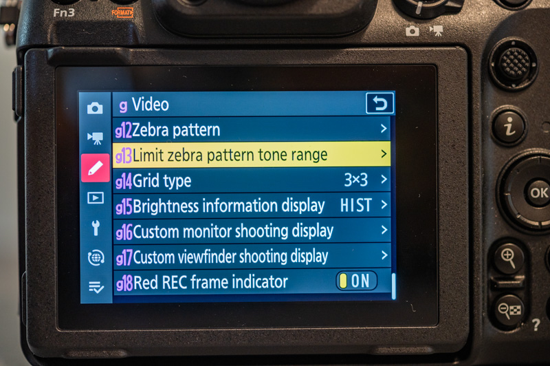 Custom Shooting Menu Nikon Z8
