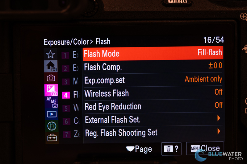 Sony a6700 flash settings
