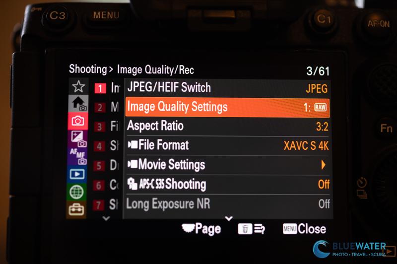 Sony A7V red menu panel 1